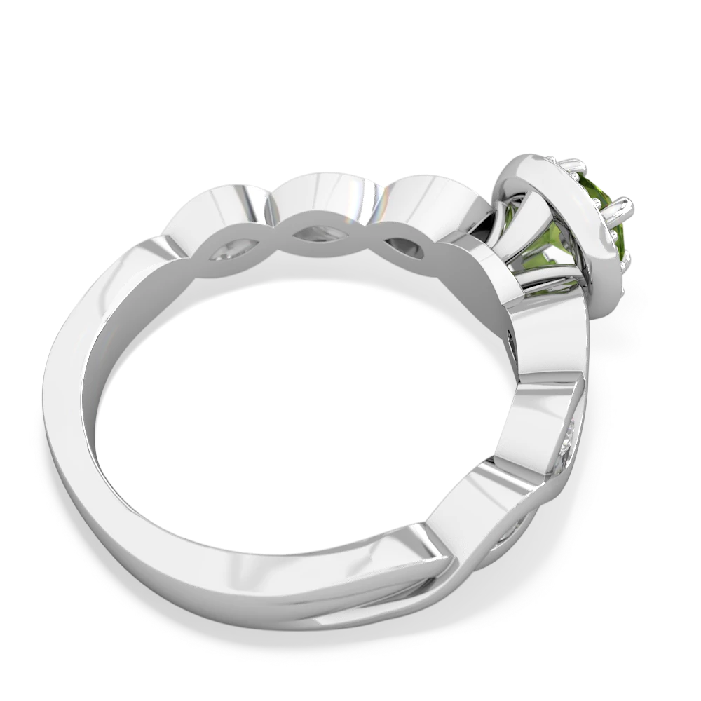 Peridot Infinity Engagement 14K White Gold ring R26315RH - front view