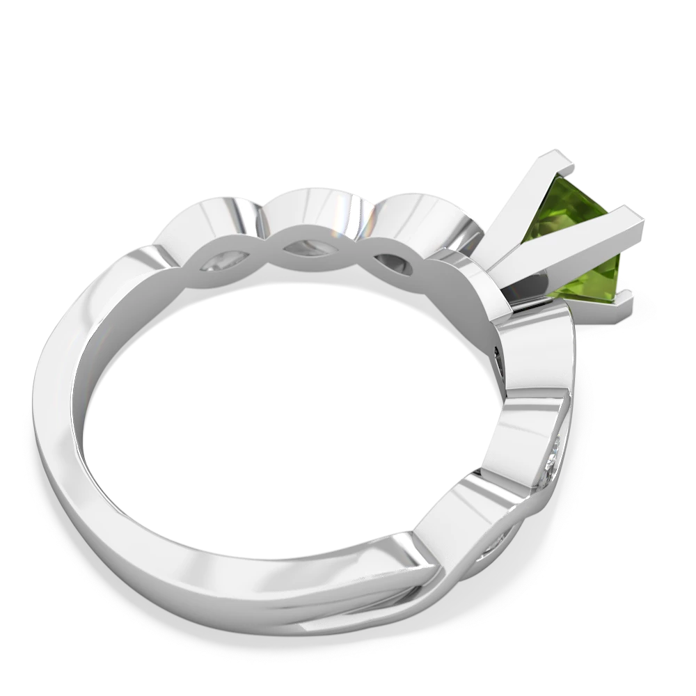 Peridot Infinity Engagement 14K White Gold ring R26315SQ - front view