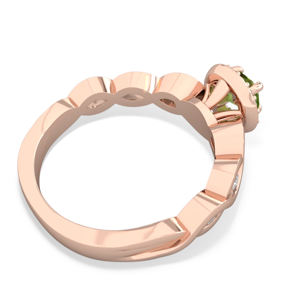 Peridot Infinity Halo Engagement 14K Rose Gold ring R26315RH