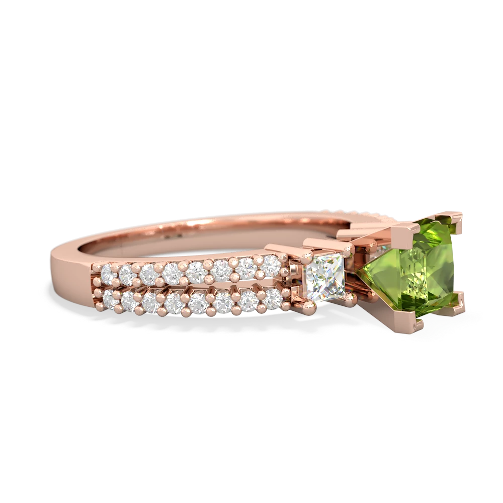 Peridot Classic 5Mm Square Engagement 14K Rose Gold ring R26435SQ
