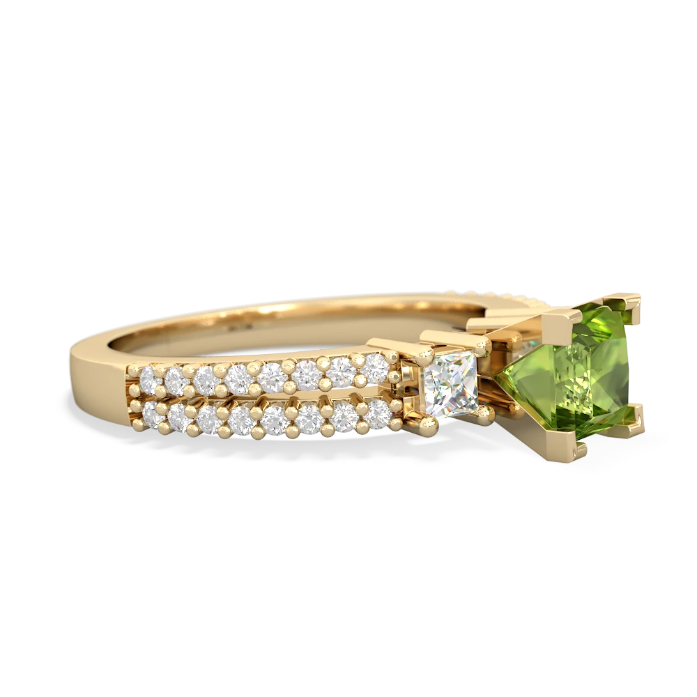 Peridot Classic 5Mm Square Engagement 14K Yellow Gold ring R26435SQ