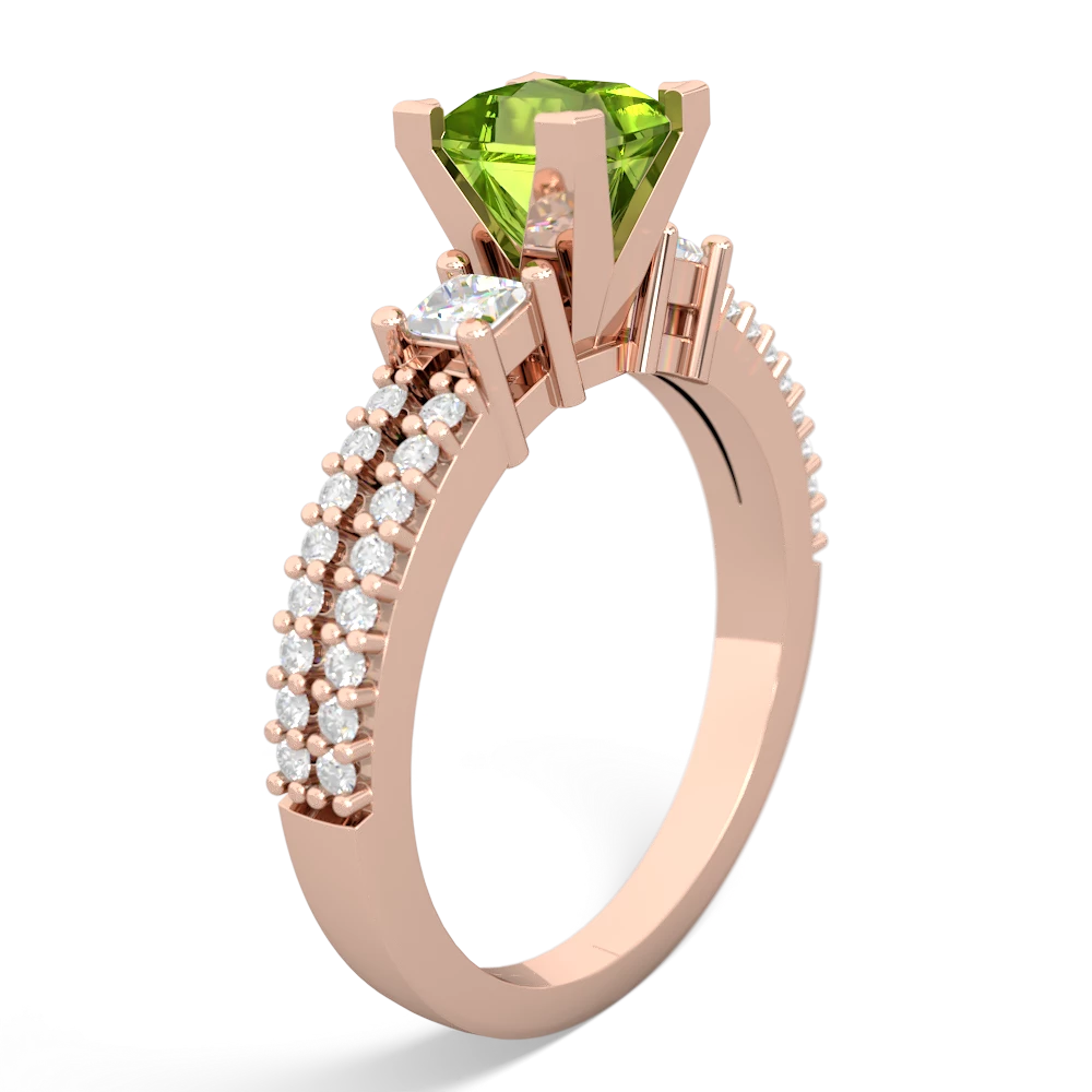 Peridot Classic 5Mm Square Engagement 14K Rose Gold ring R26435SQ