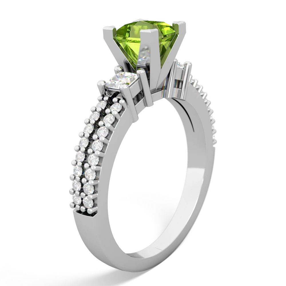 Peridot Classic 5Mm Square Engagement 14K White Gold ring R26435SQ