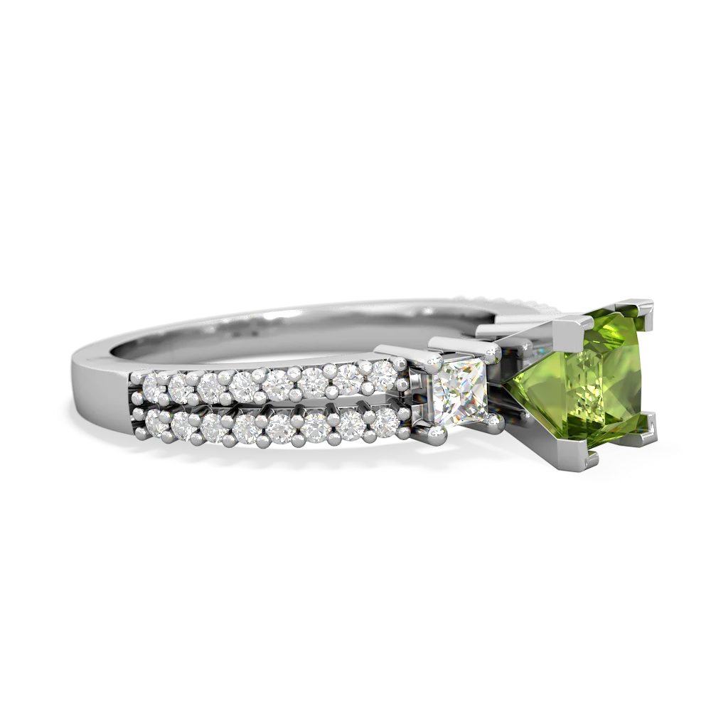 Peridot Classic 5Mm Square Engagement 14K White Gold ring R26435SQ