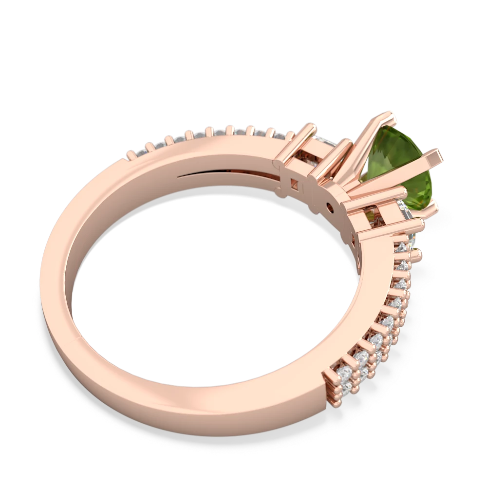 Peridot Classic 6Mm Round Engagement 14K Rose Gold ring R26436RD