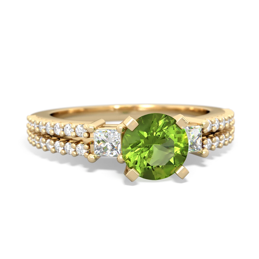 Peridot Classic 6Mm Round Engagement 14K Yellow Gold ring R26436RD