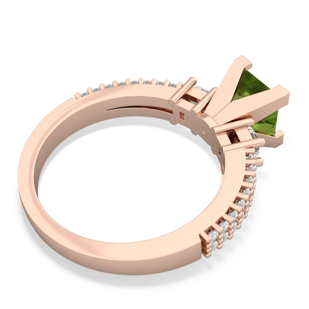Peridot Classic 6Mm Princess Engagement 14K Rose Gold ring R26436SQ