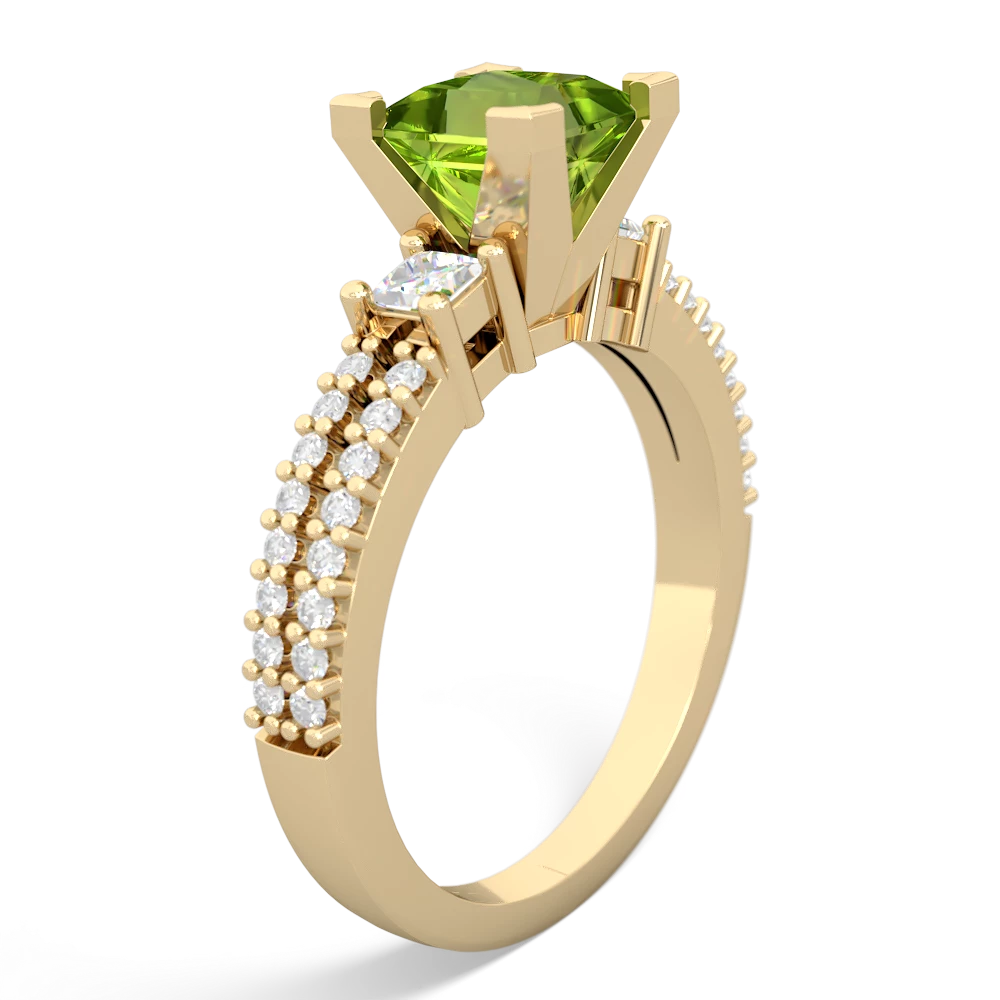 Peridot Classic 6Mm Princess Engagement 14K Yellow Gold ring R26436SQ