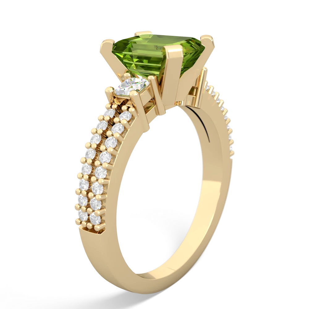 Peridot Classic 8X6mm Emerald-Cut Engagement 14K Yellow Gold ring R26438EM