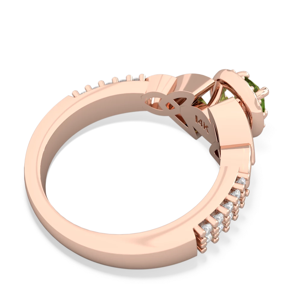 Peridot Celtic Knot Halo 14K Rose Gold ring R26445RH