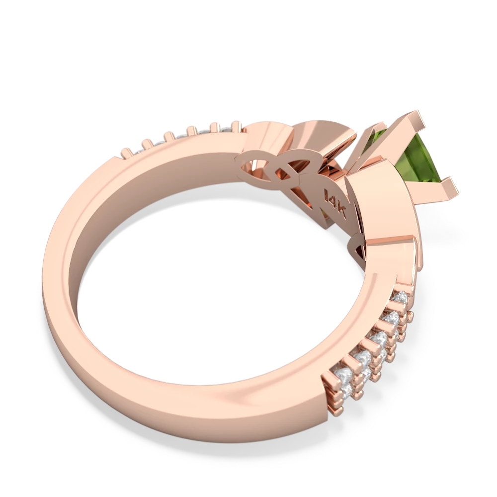 Peridot Celtic Knot Engagement 14K Rose Gold ring R26445SQ - front view