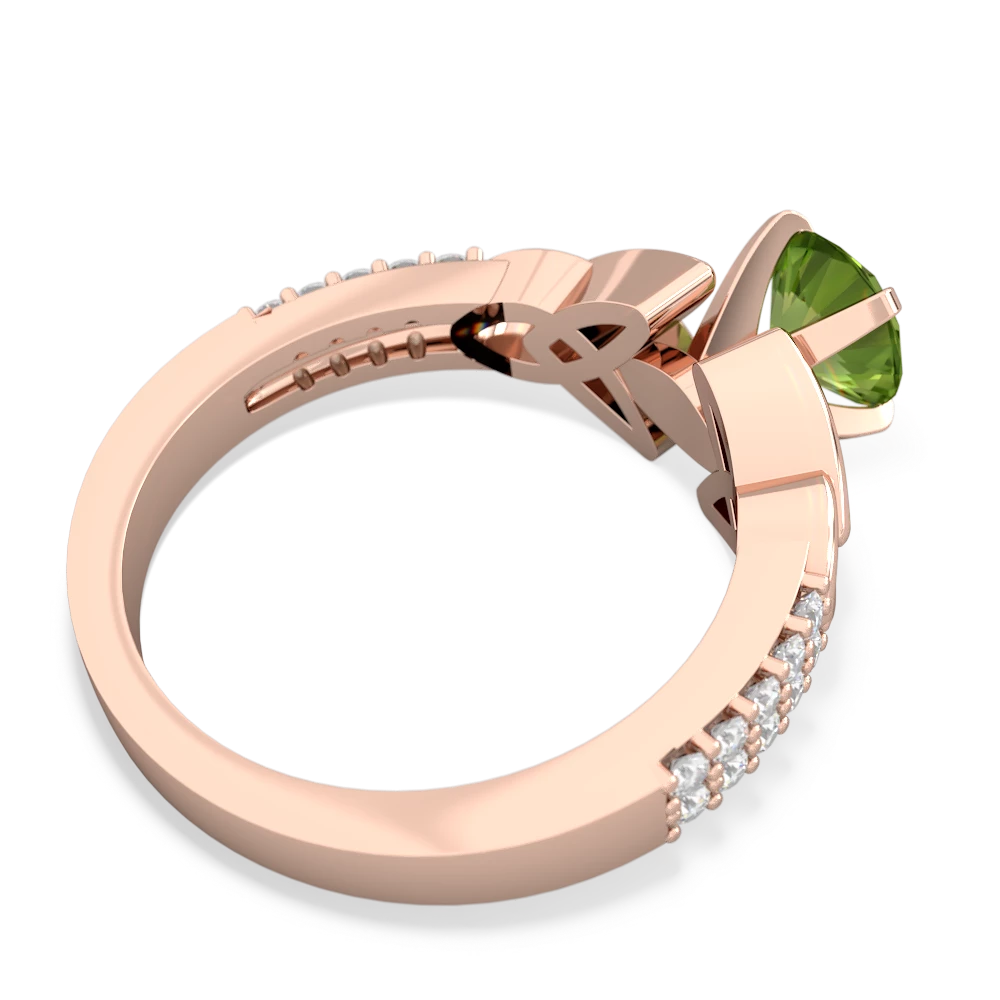 Peridot Celtic Knot Engagement 14K Rose Gold ring R26446RD - front view