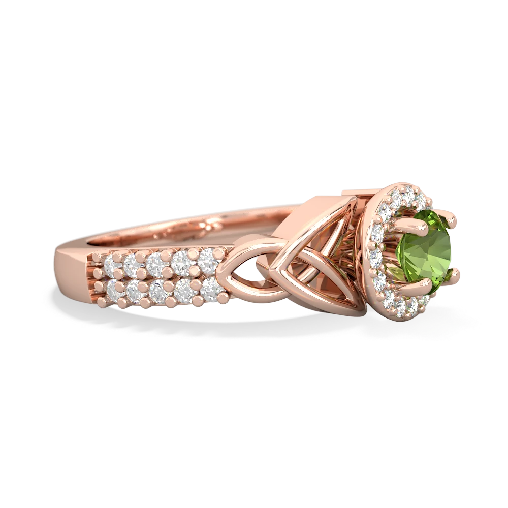 Peridot Celtic Knot Halo 14K Rose Gold ring R26445RH