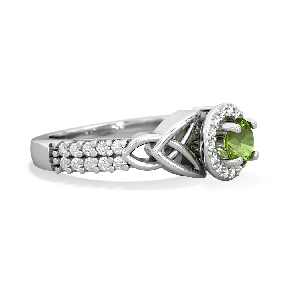 Peridot Celtic Knot Halo 14K White Gold ring R26445RH