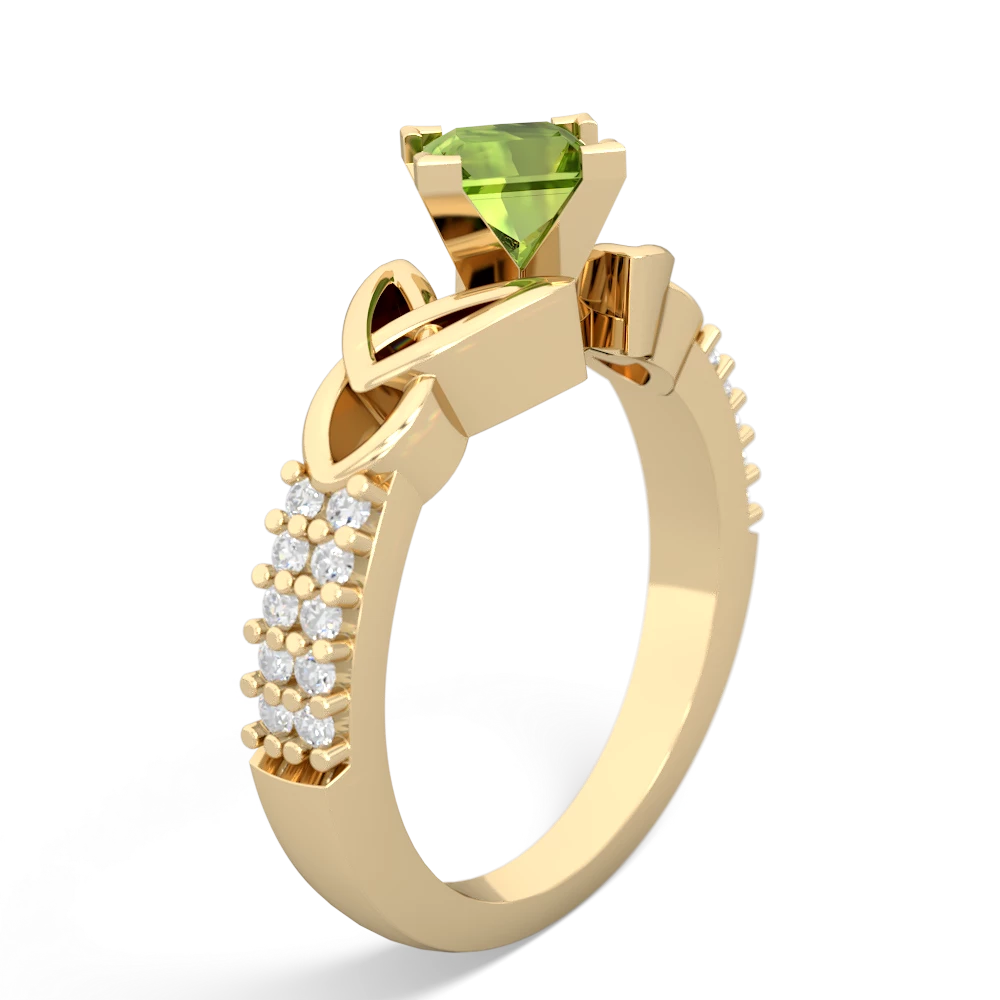 Peridot Celtic Knot 5Mm Square Engagement 14K Yellow Gold ring R26445SQ