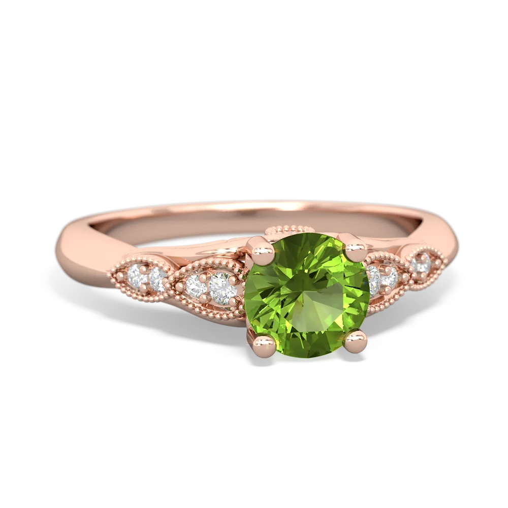 Peridot Antique Elegance 14K Rose Gold ring R3100 - front view