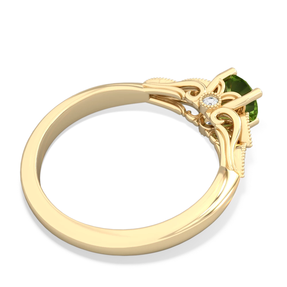 Peridot Antique Elegance 14K Yellow Gold ring R3100 - front view