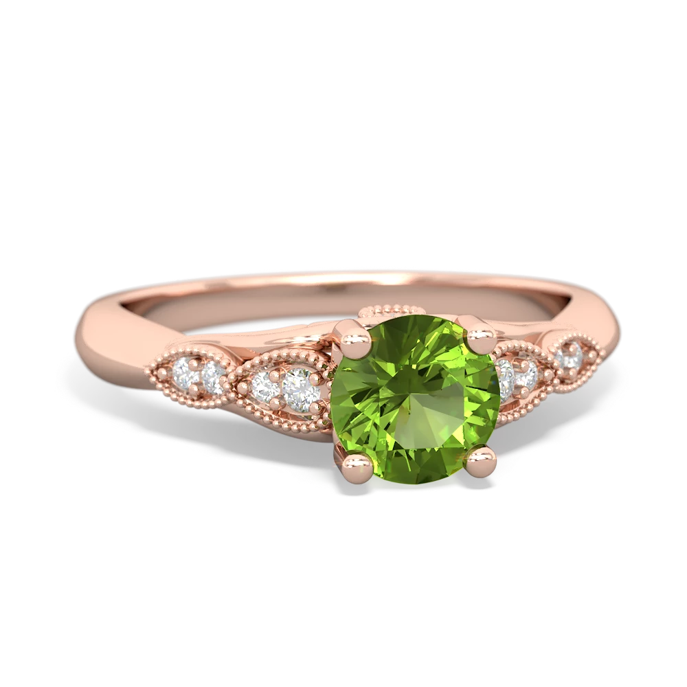 Peridot Antique Elegance 14K Rose Gold ring R3100