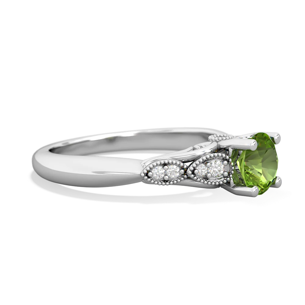 Peridot Antique Elegance 14K White Gold ring R3100