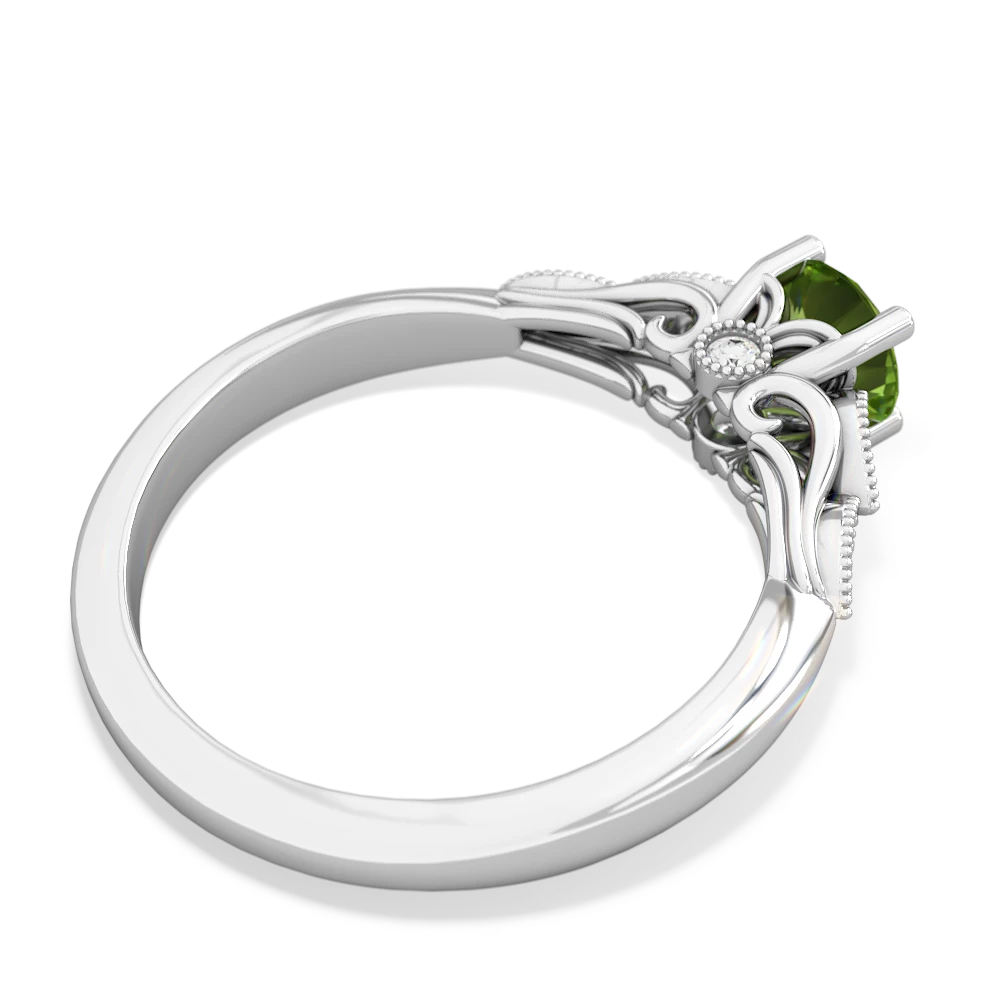 Peridot Antique Elegance 14K White Gold ring R3100