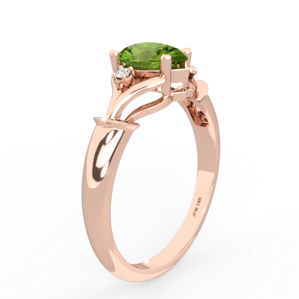 Peridot Precious Pear 14K Rose Gold ring R0826