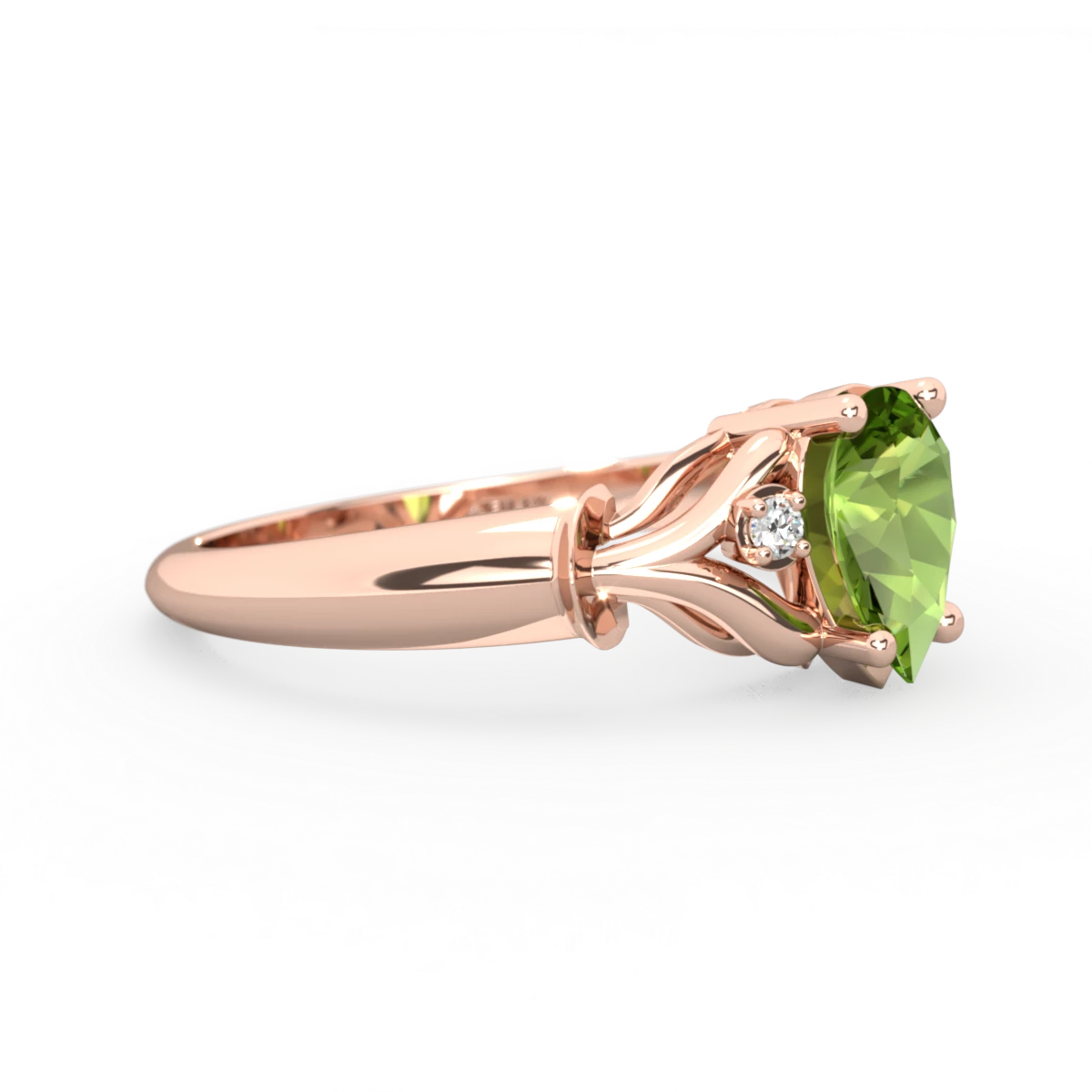 Peridot Precious Pear 14K Rose Gold ring R0826