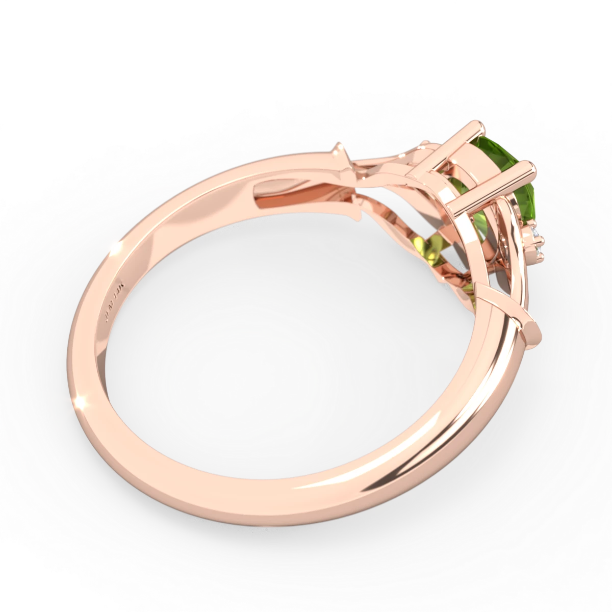 Peridot Precious Pear 14K Rose Gold ring R0826