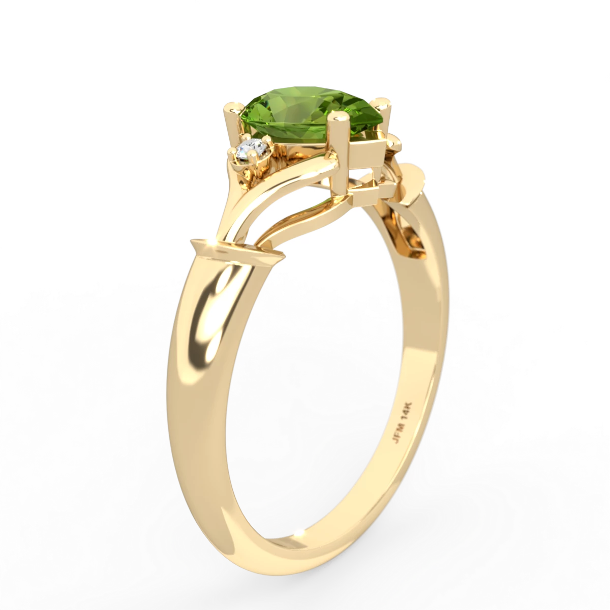 Peridot Precious Pear 14K Yellow Gold ring R0826