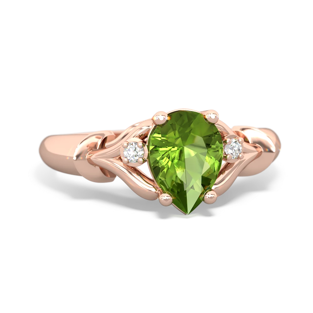 Peridot Precious Pear 14K Rose Gold ring R0826