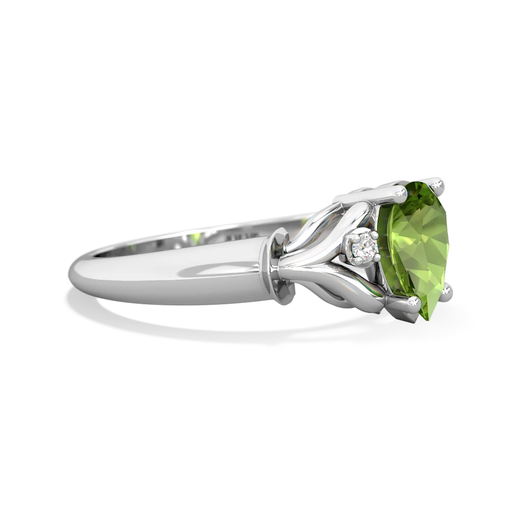 Peridot Precious Pear 14K White Gold ring R0826