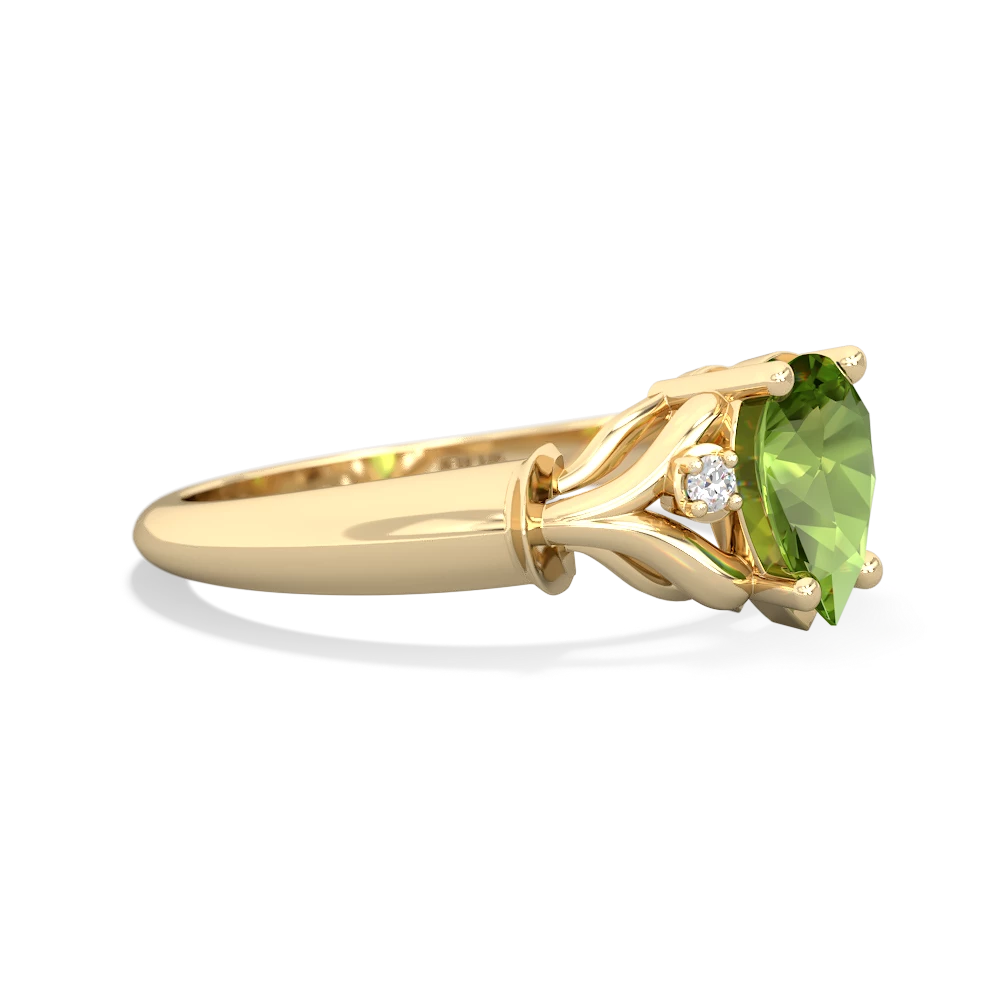 Peridot Precious Pear 14K Yellow Gold ring R0826