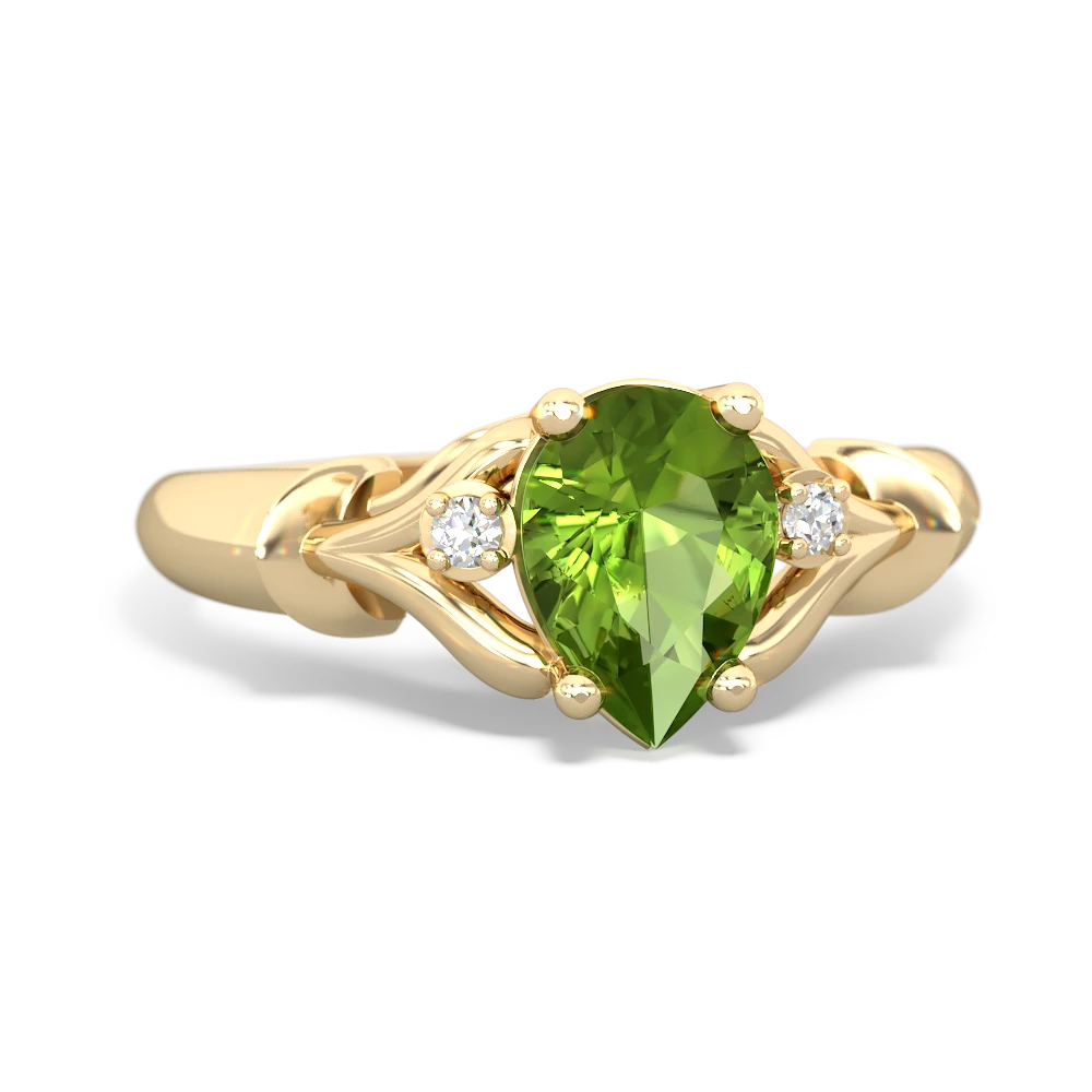 Peridot Precious Pear 14K Yellow Gold ring R0826