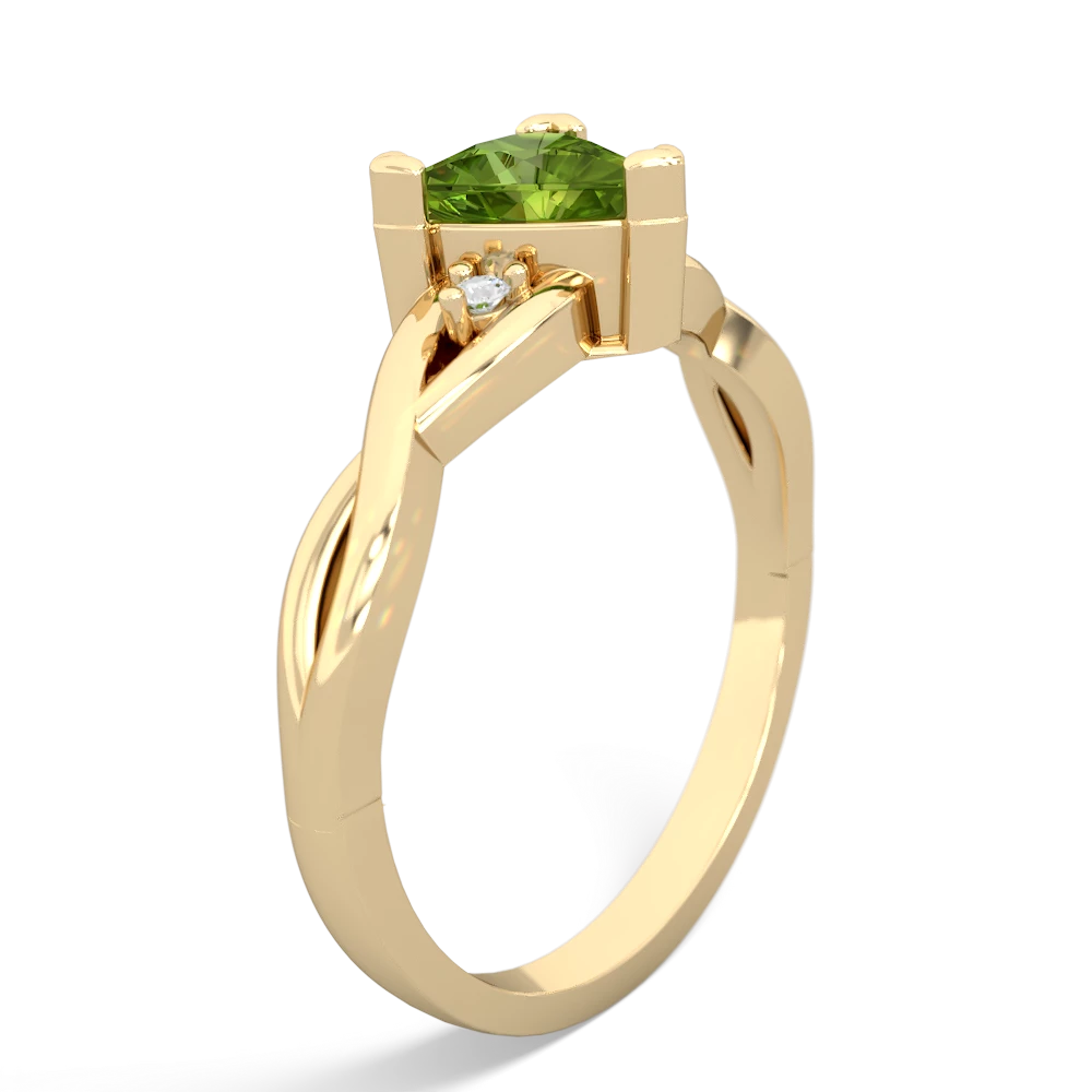 Peridot Trillion Twist 14K Yellow Gold ring R2104