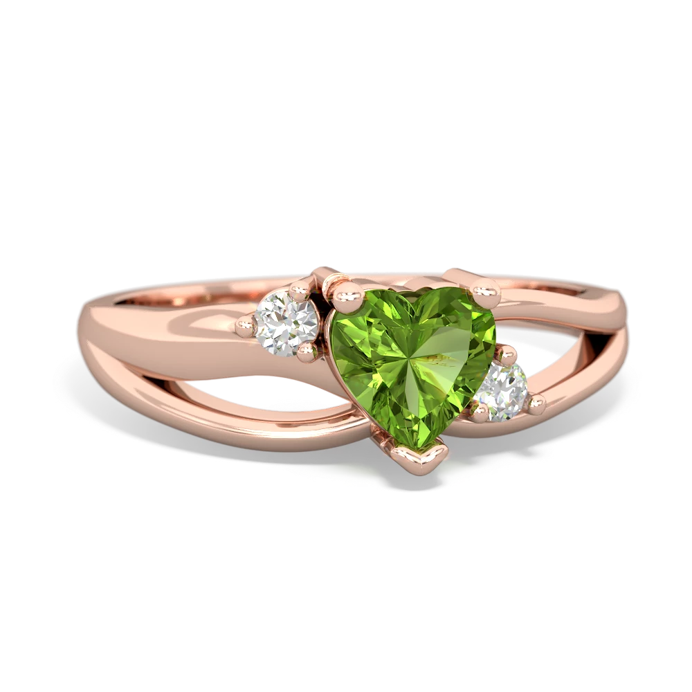 Peridot Split Band Swirl 14K Rose Gold ring R2130