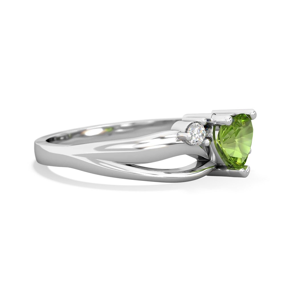 Peridot Split Band Swirl 14K White Gold ring R2130