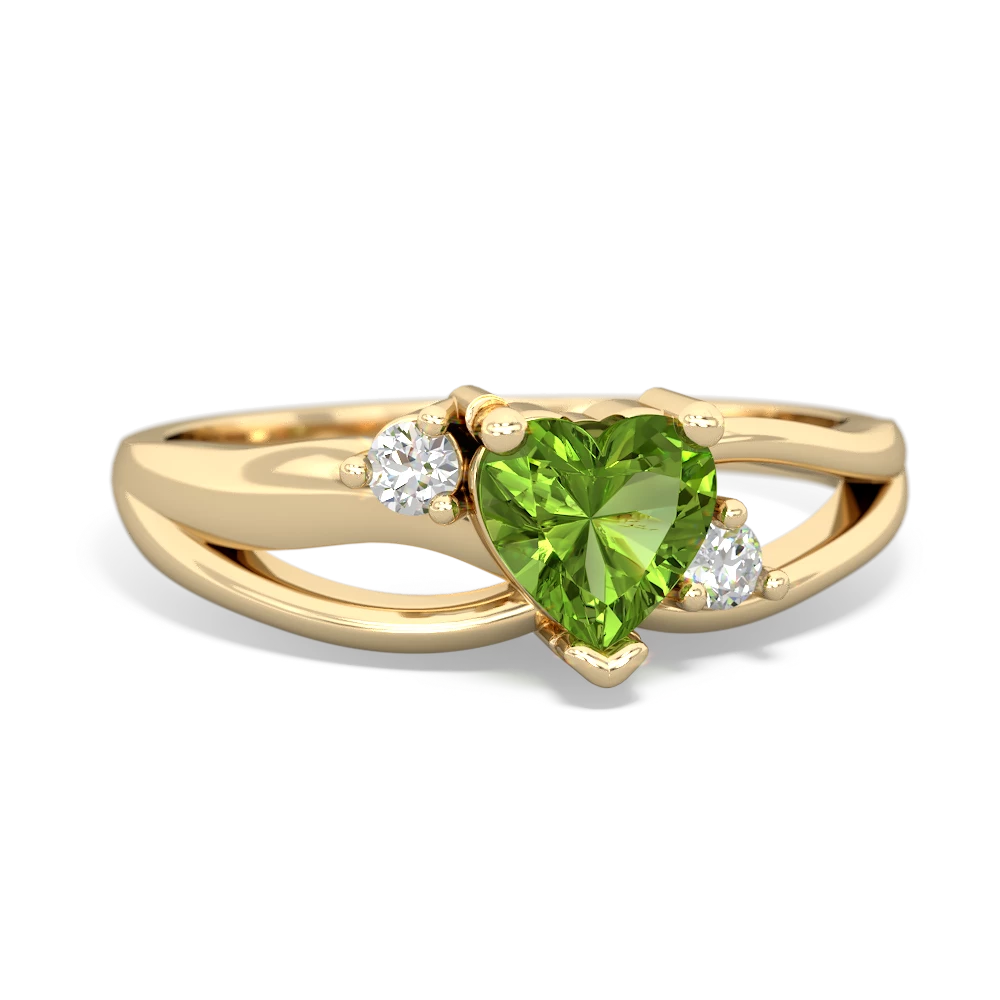 Peridot Split Band Swirl 14K Yellow Gold ring R2130