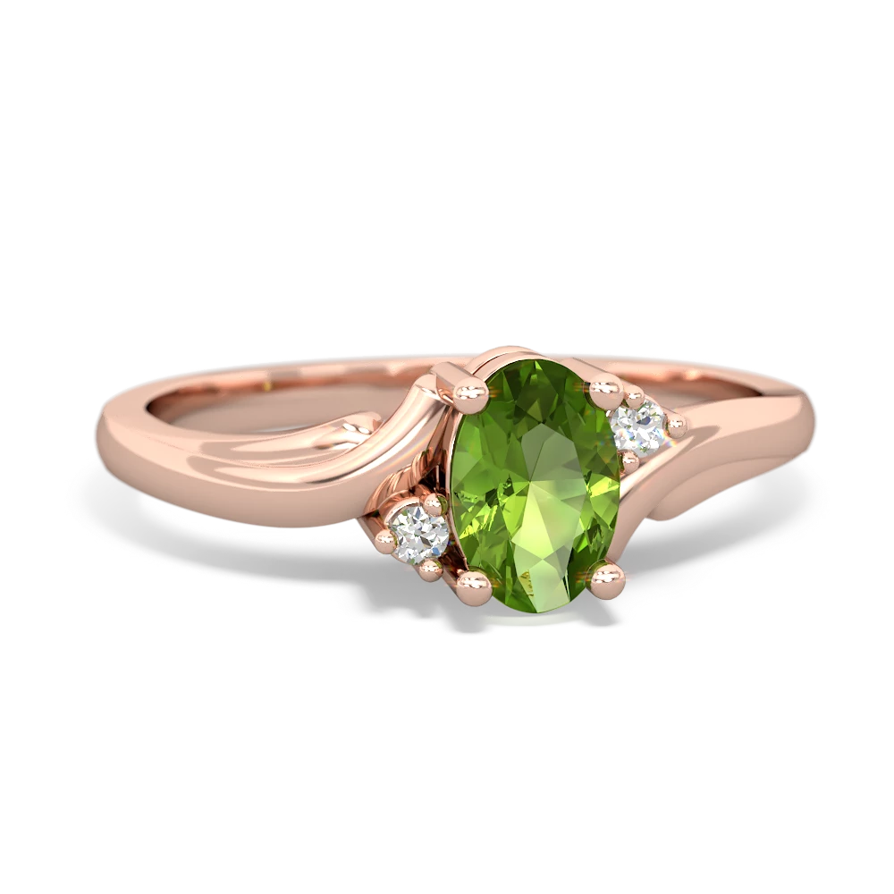 Peridot Elegant Swirl 14K Rose Gold ring R2173