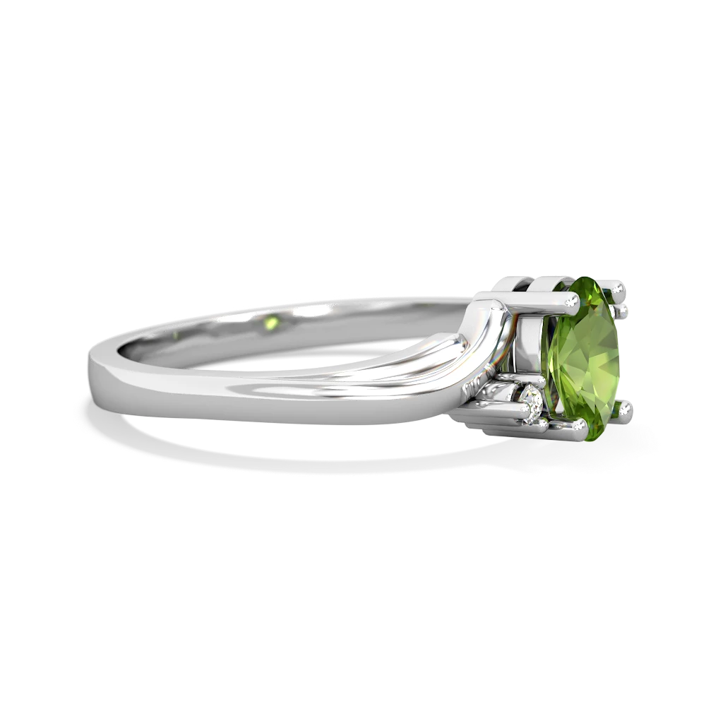 Peridot Elegant Swirl 14K White Gold ring R2173