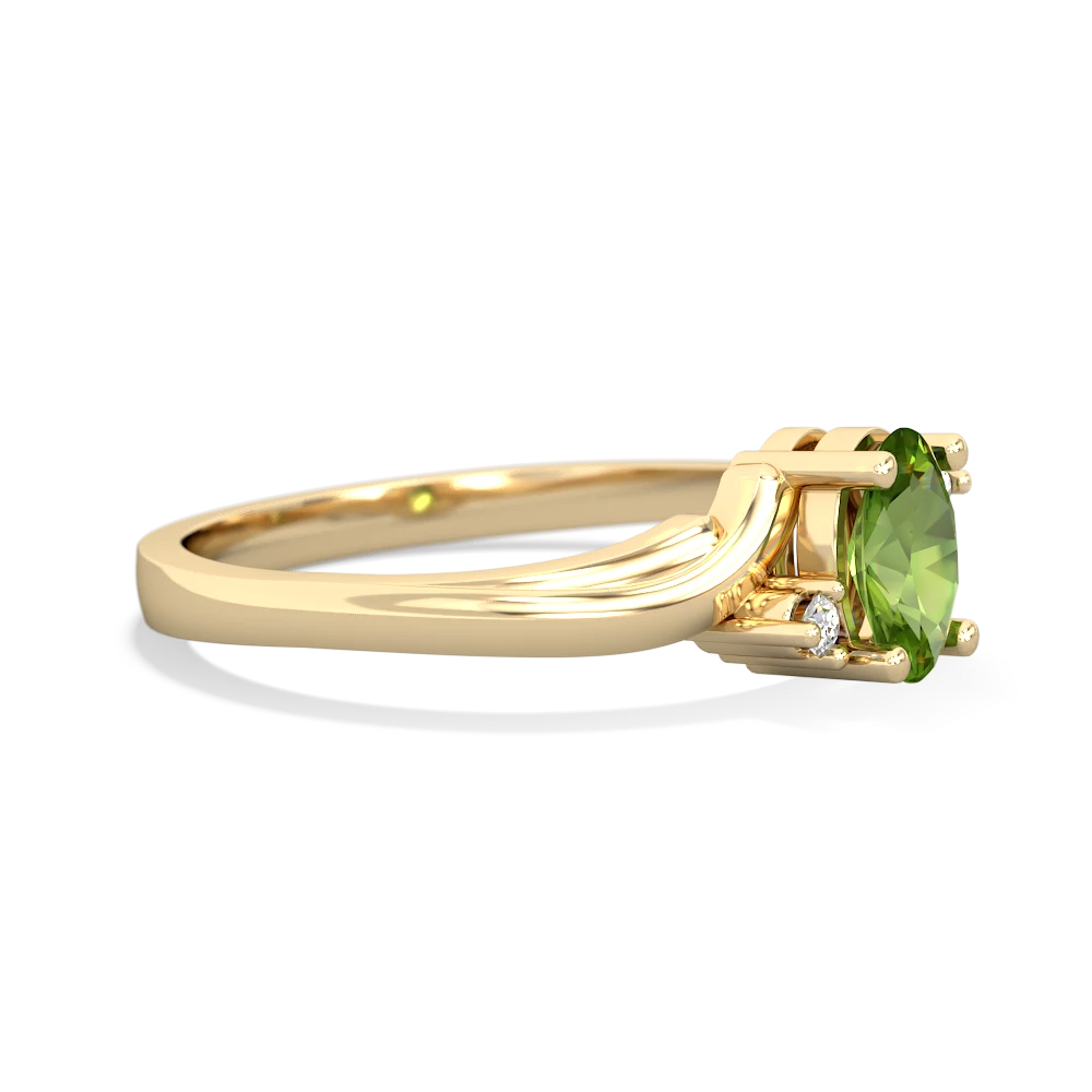 Peridot Elegant Swirl 14K Yellow Gold ring R2173