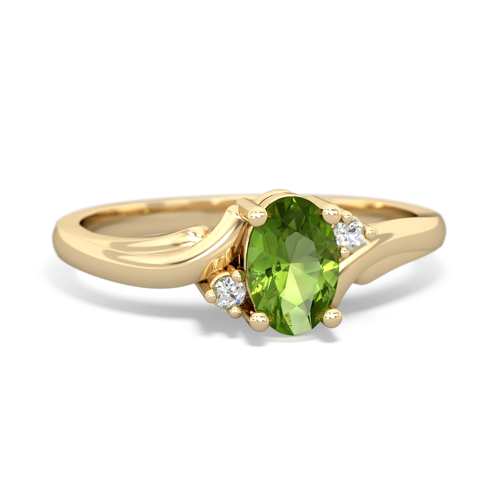 Peridot Elegant Swirl 14K Yellow Gold ring R2173