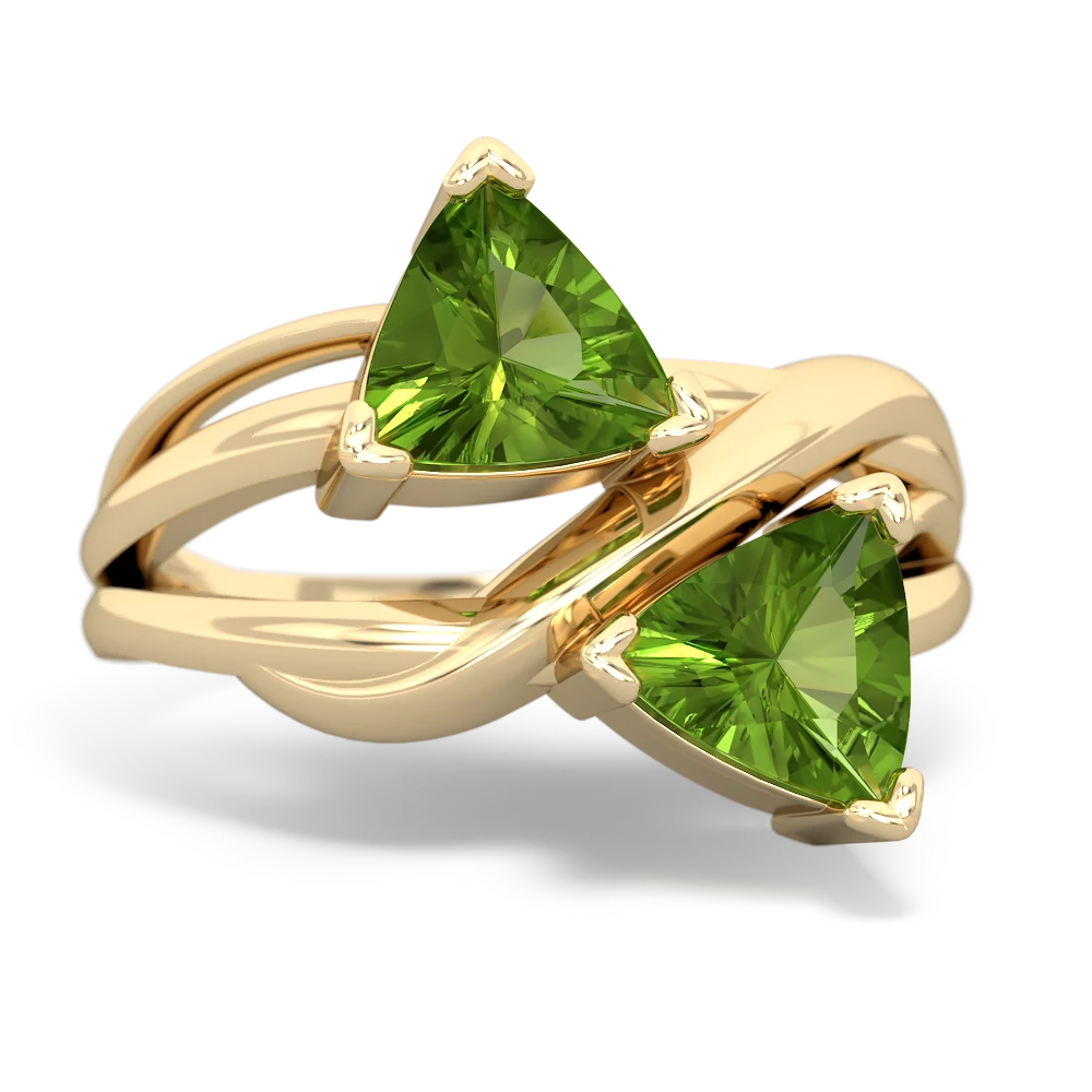 Peridot Split Band Swirl 14K Yellow Gold ring R2341