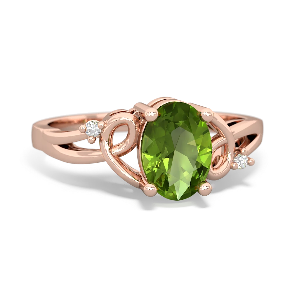 Peridot Swirls 14K Rose Gold ring R2347