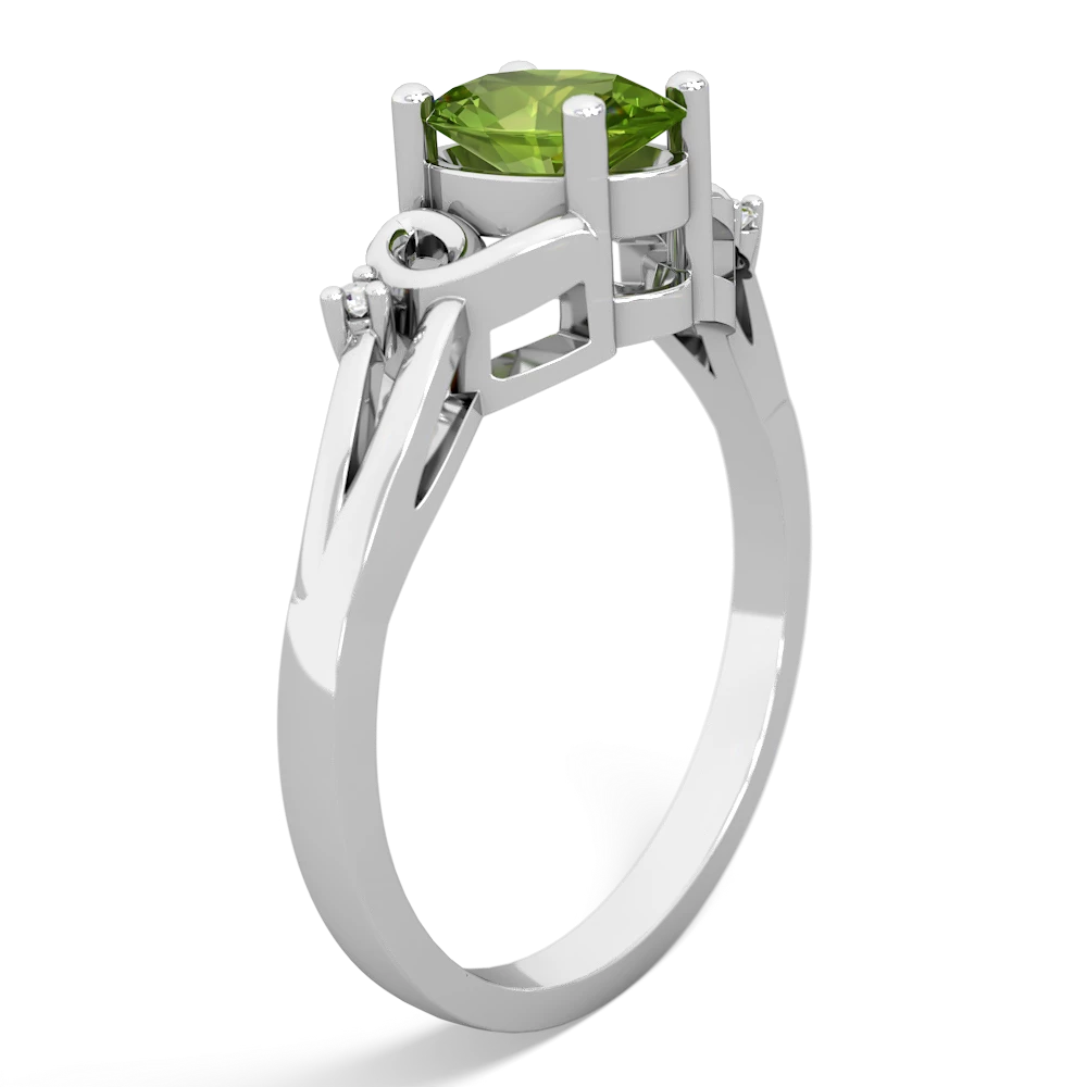 Peridot Swirls 14K White Gold ring R2347