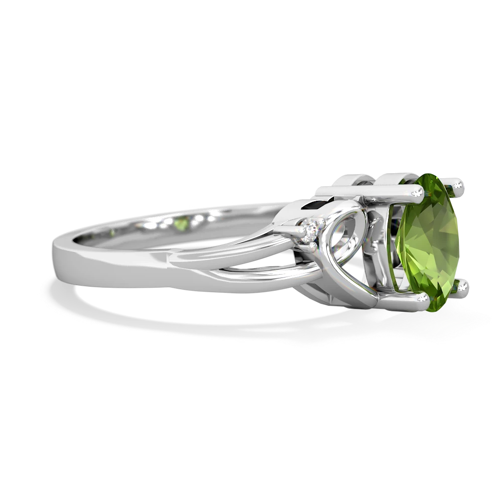 Peridot Swirls 14K White Gold ring R2347