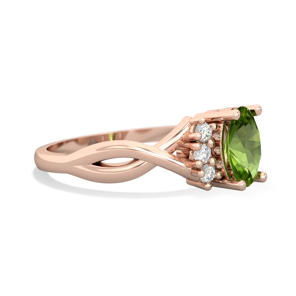 Peridot Victorian Twist 14K Rose Gold ring R2497