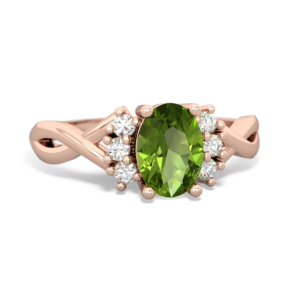 Peridot Victorian Twist 14K Rose Gold ring R2497