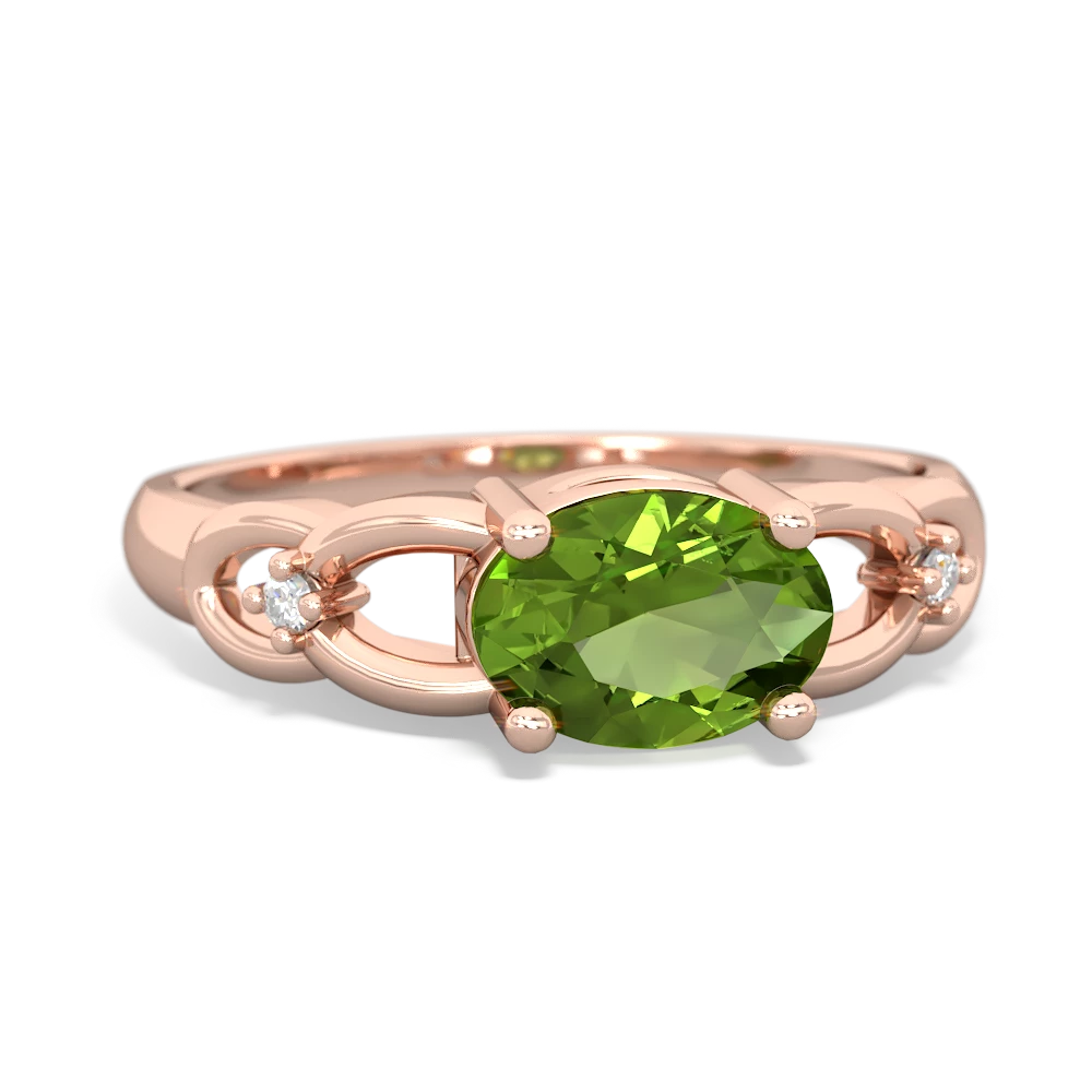 Peridot Links 14K Rose Gold ring R4032