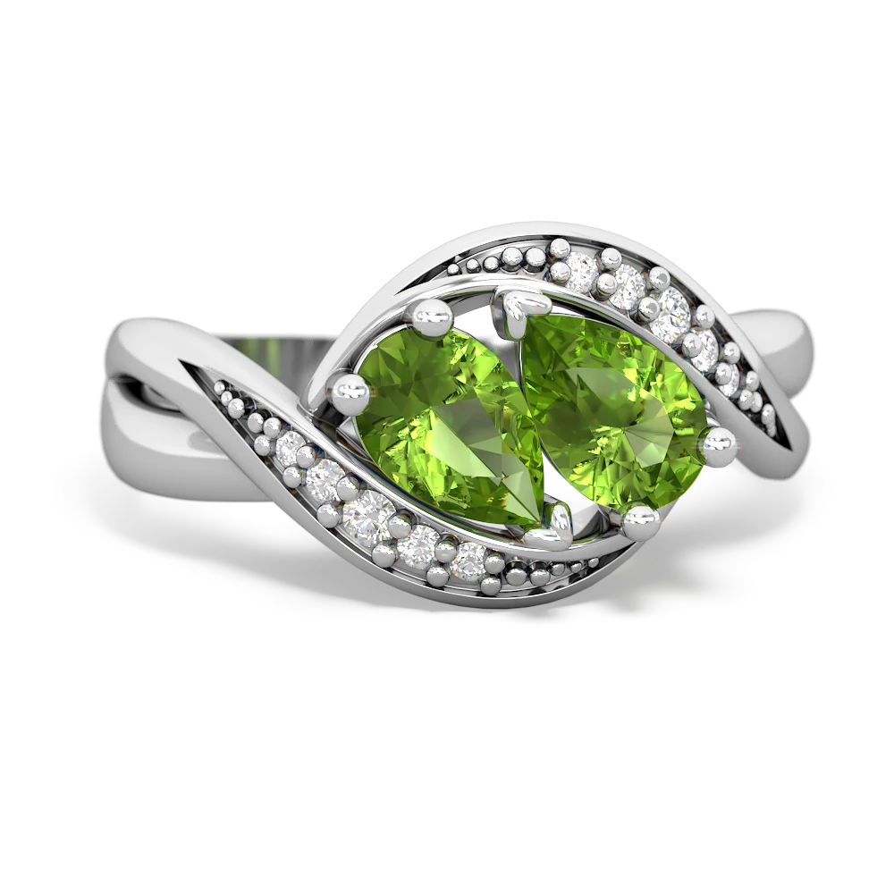 Peridot Summer Winds 14K White Gold ring R5342