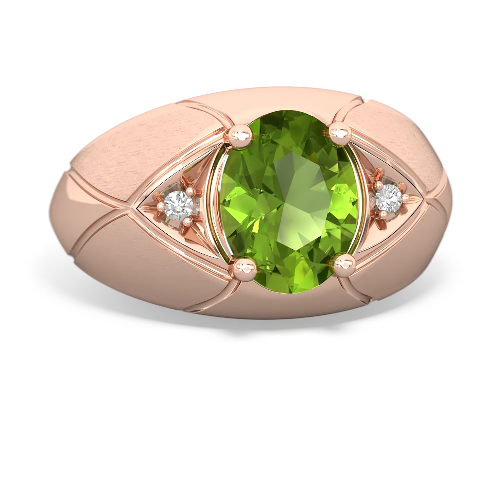 Peridot Men's Crossroads 14K Rose Gold ring R0361