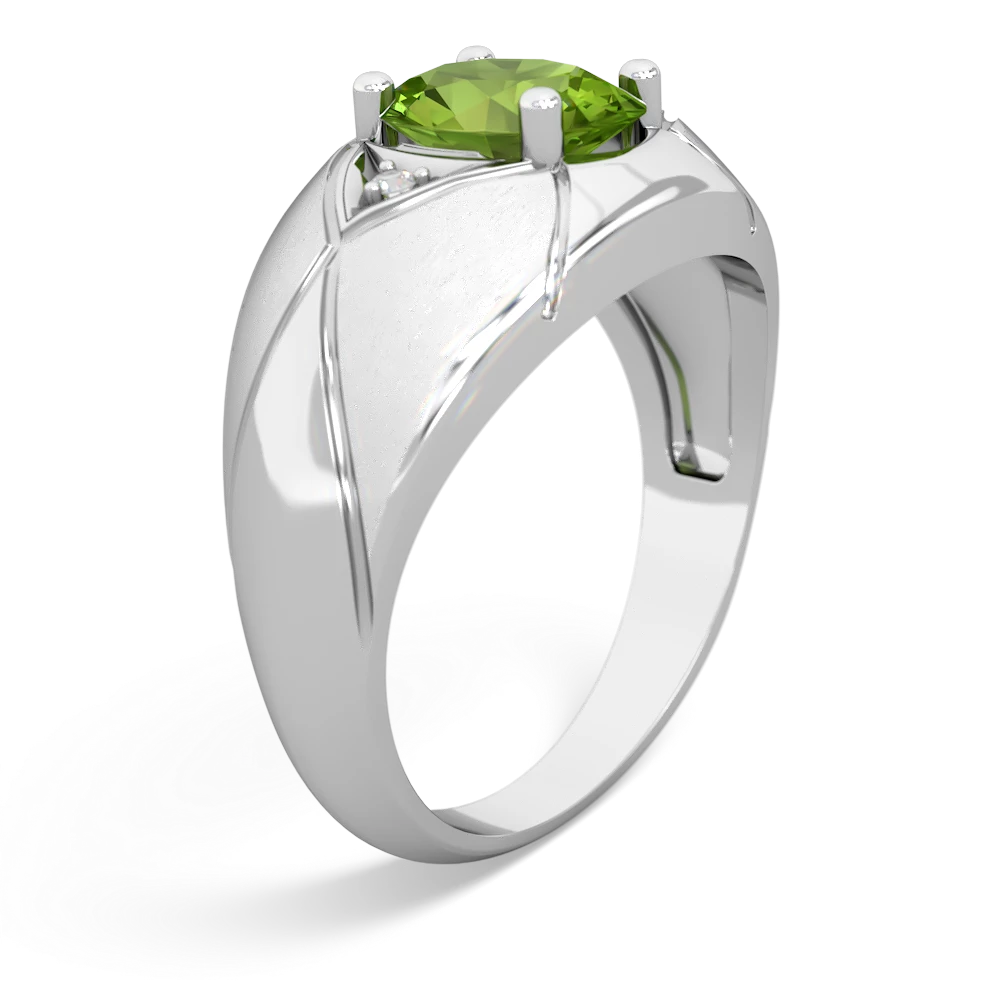 Peridot Men's Crossroads 14K White Gold ring R0361